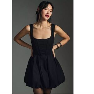 Aritzia Wilfred Anthropologie Corset Bubble Dress Black US 4